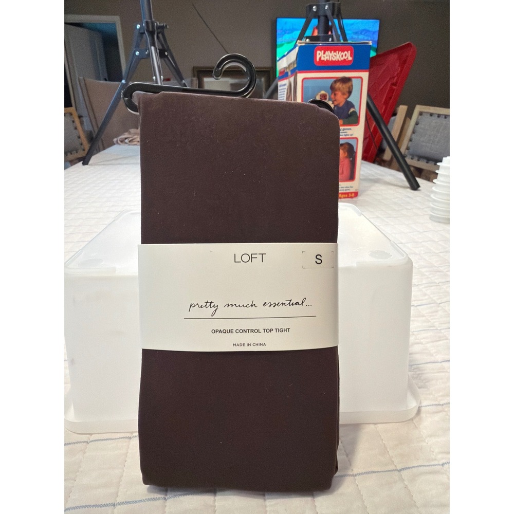 LOFT Opaque Control Top Tights Brown Size S NWT 764629‎ D374 Pantyhose